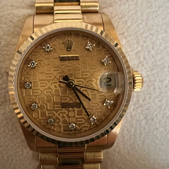 18K Yellow gold champagne jubilee with diamond, President bracelet #8389, - Picture 3 of 4